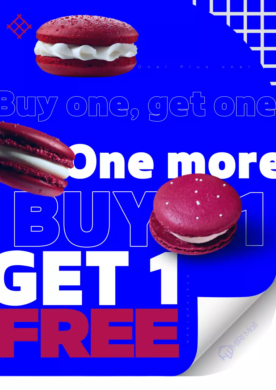 Poster quảng cáo bánh Macaron xanh đậm