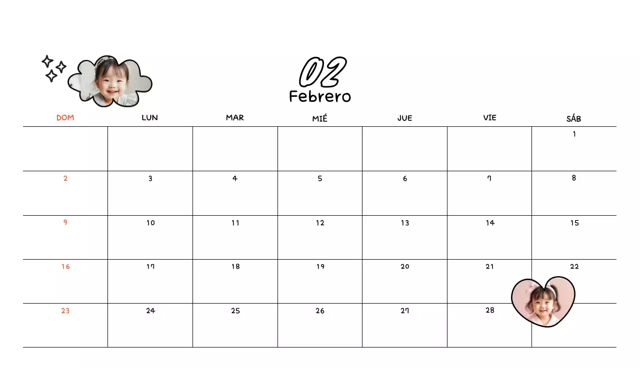 Calendario de fotos Yellow Cute