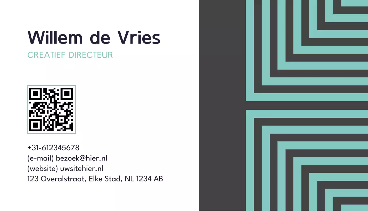 groenblauw modern visitekaartje