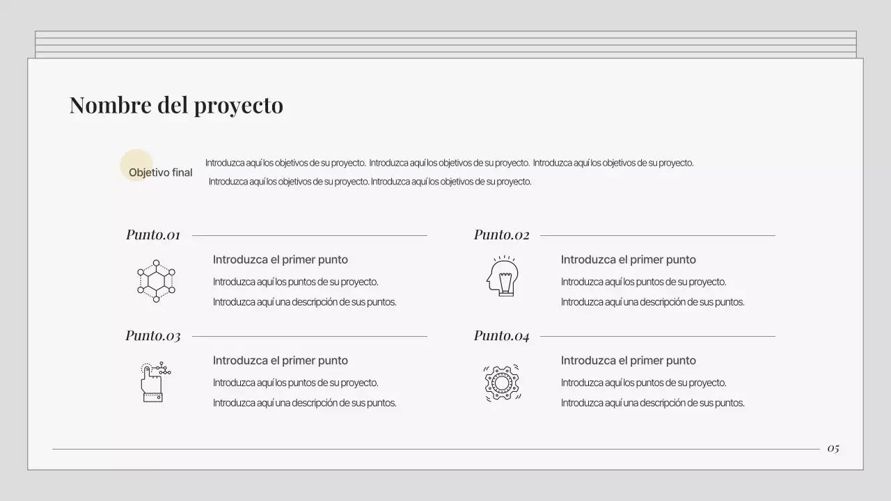 Una cartera de marketing gris y sencilla