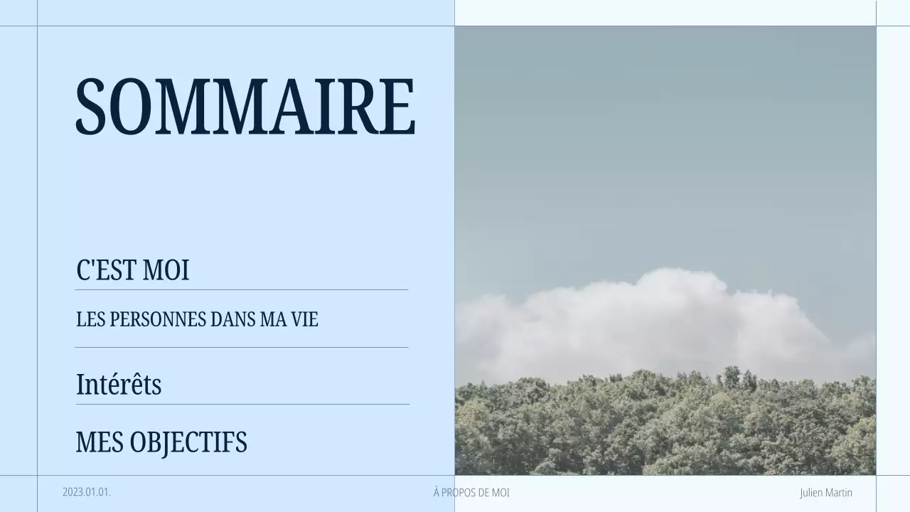 portfolio d'auto-présentation moderne bleu