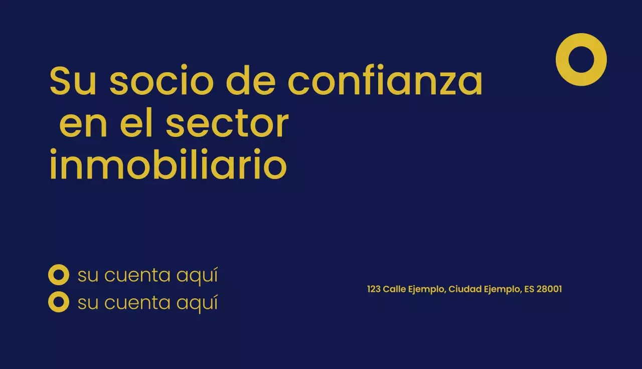 tarjeta de visita inmobiliaria moderna amarilla