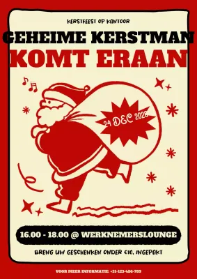 rode retro kerstuitnodiging