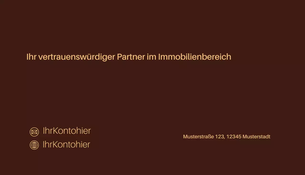 braune moderne Immobilien-Visitenkarte