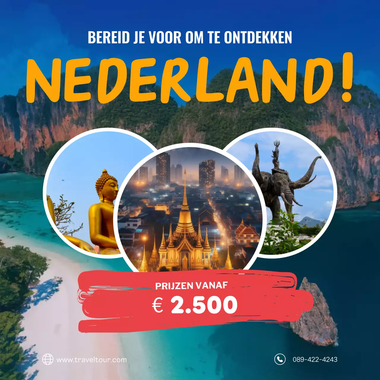 blauwe moderne reis promotie