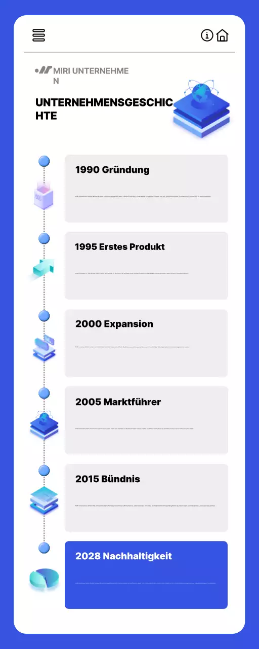 blue modern company history Dokument