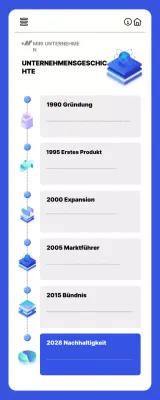 blue modern company history Dokument