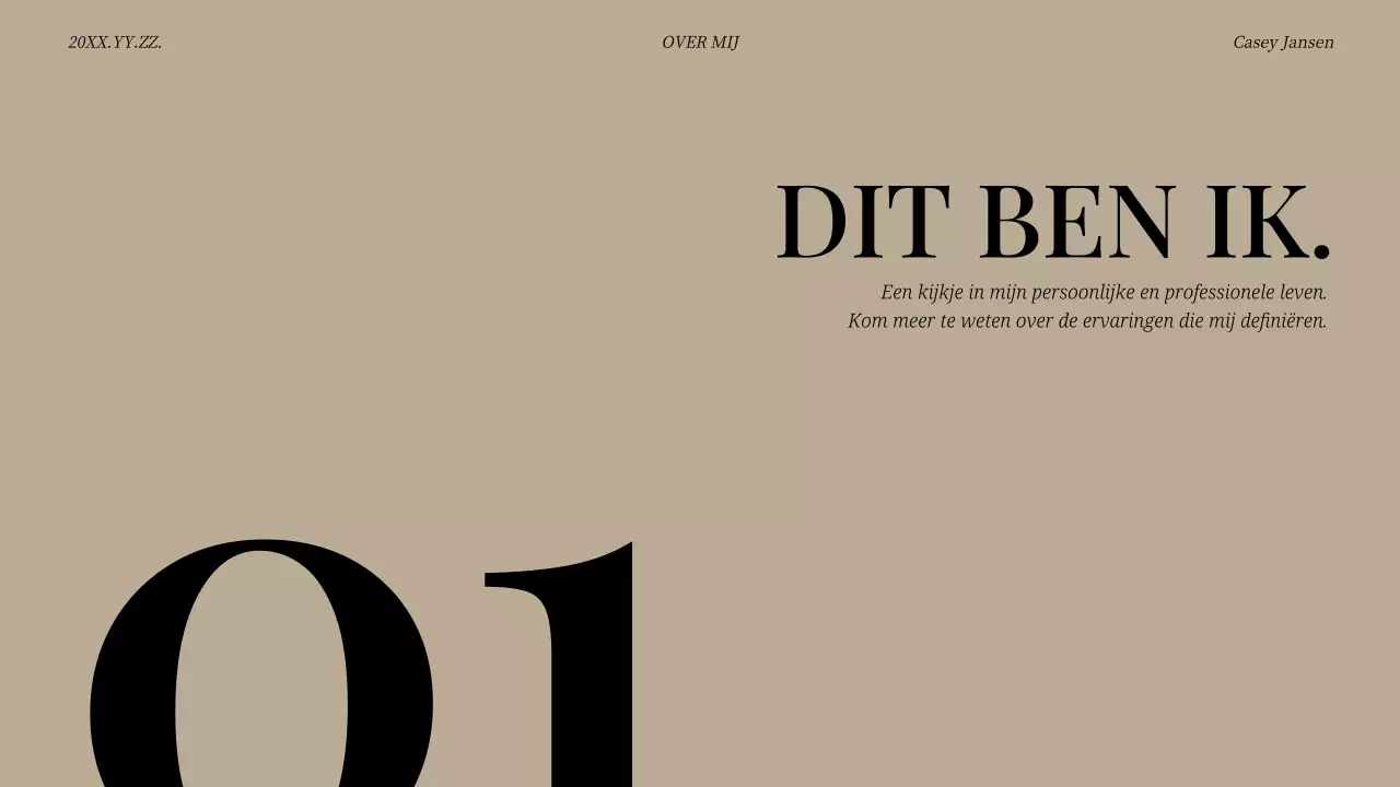 beige moderne zelfintroductie pitch