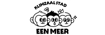 Eenvoudig sportlogo met illustratie van drie schattige aapjes