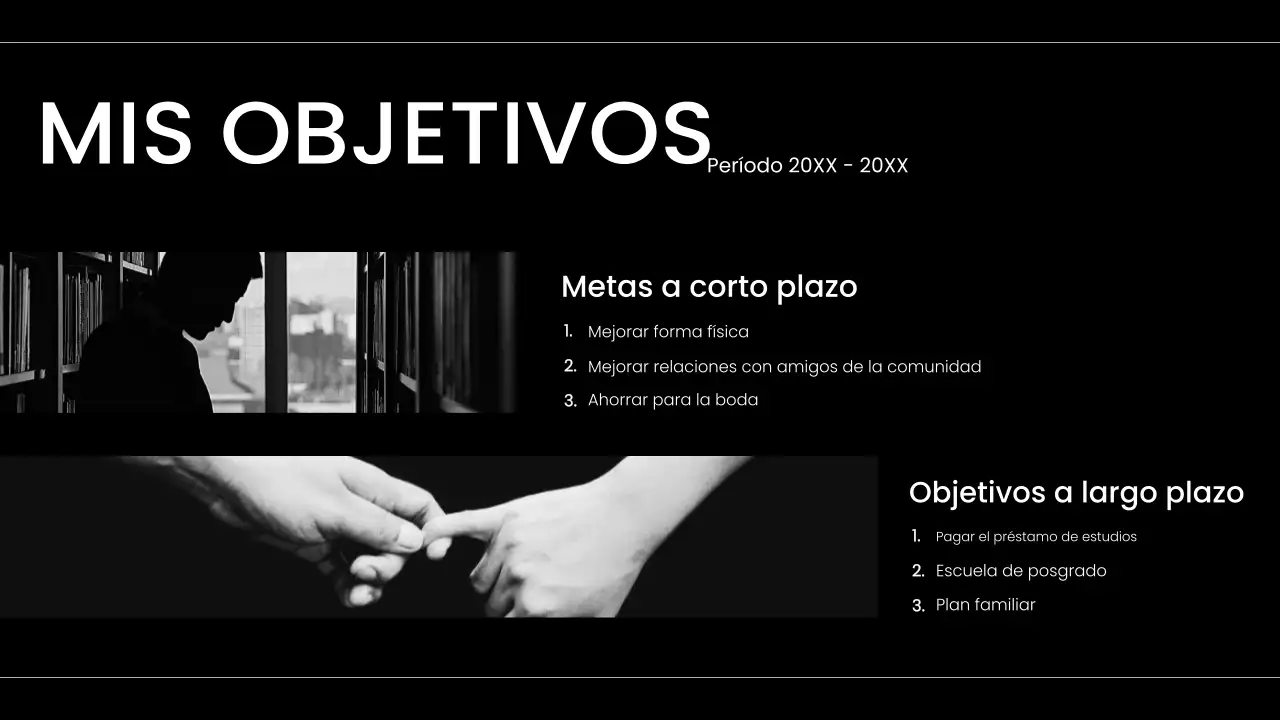 portafolio de autopresentación moderno en blanco y negro