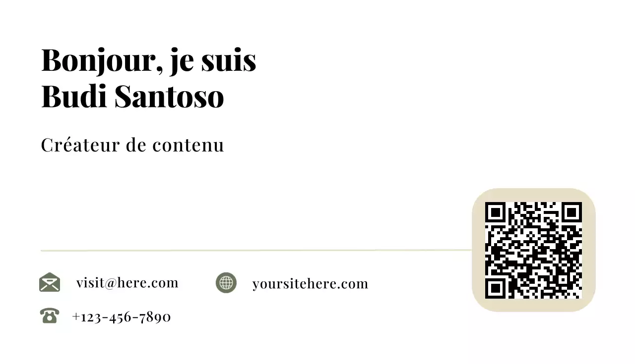 carte de visite moderne beige