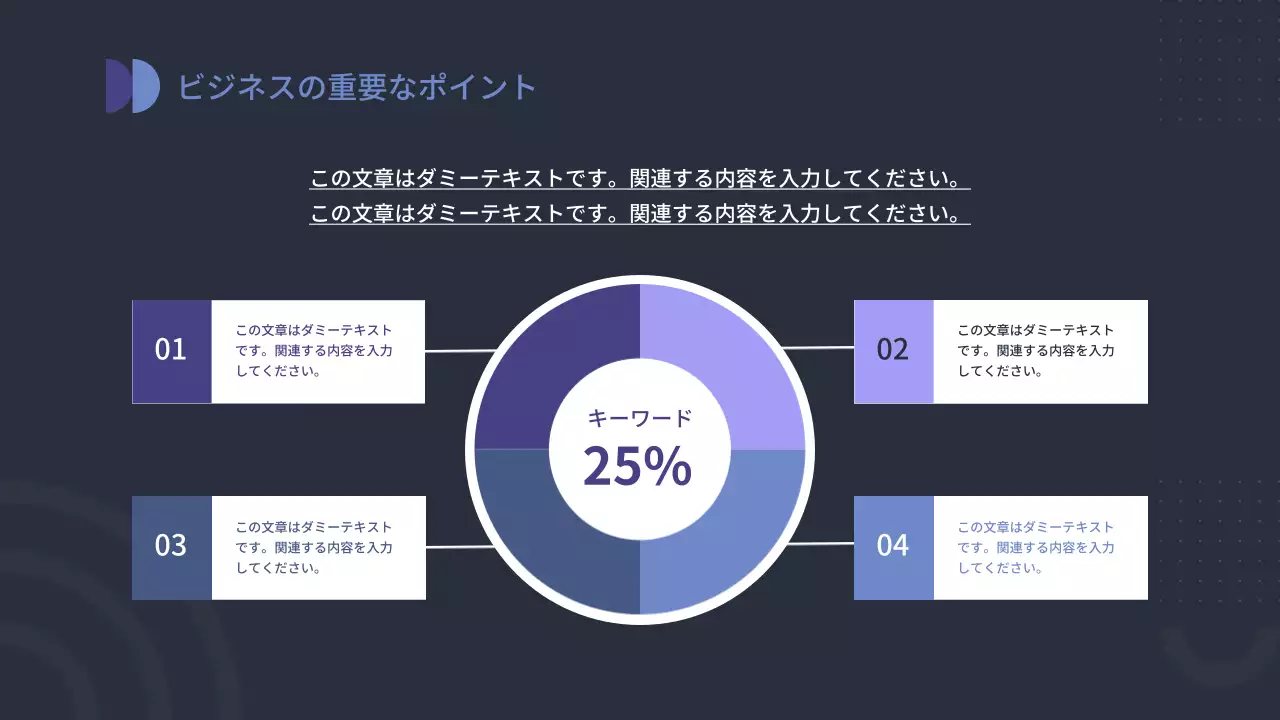 ネイビー モダン ビジネス プレゼンテーション