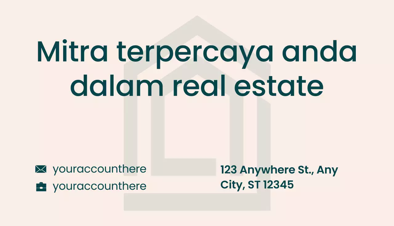 Teal Minimal Real Estate Business Card