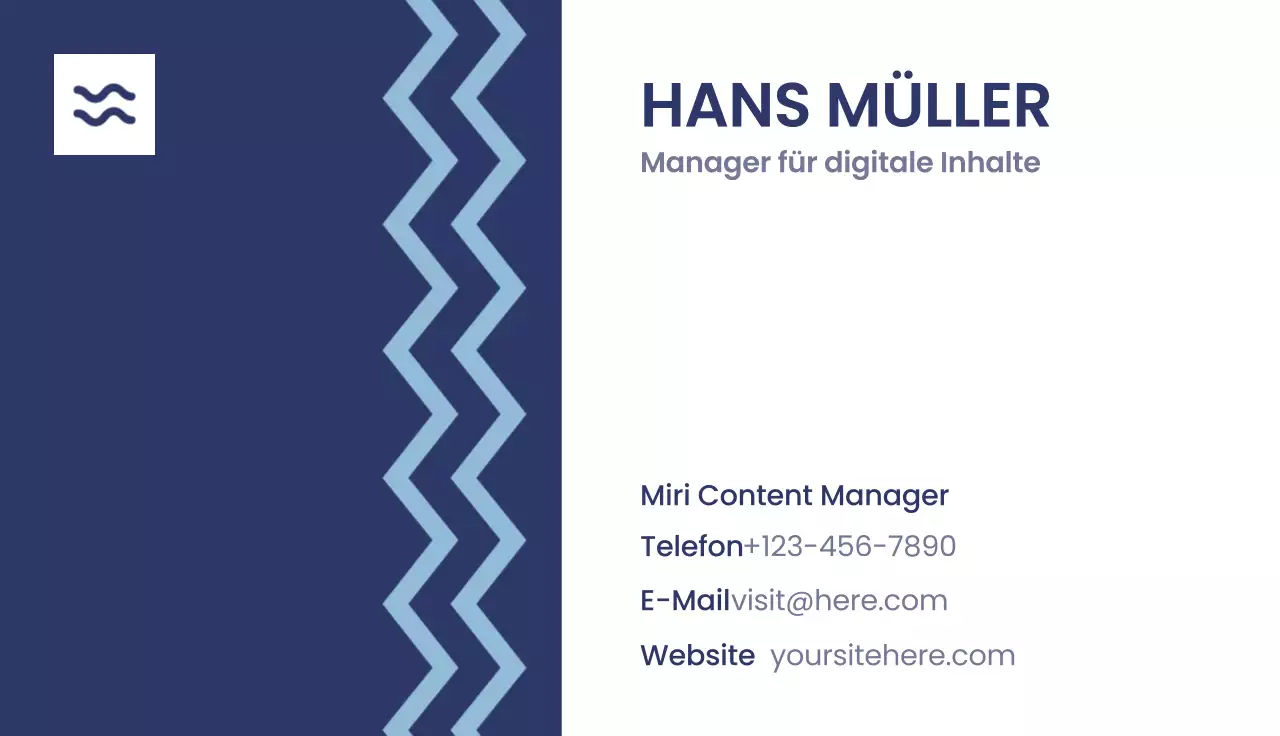 marineblau moderne Visitenkarte