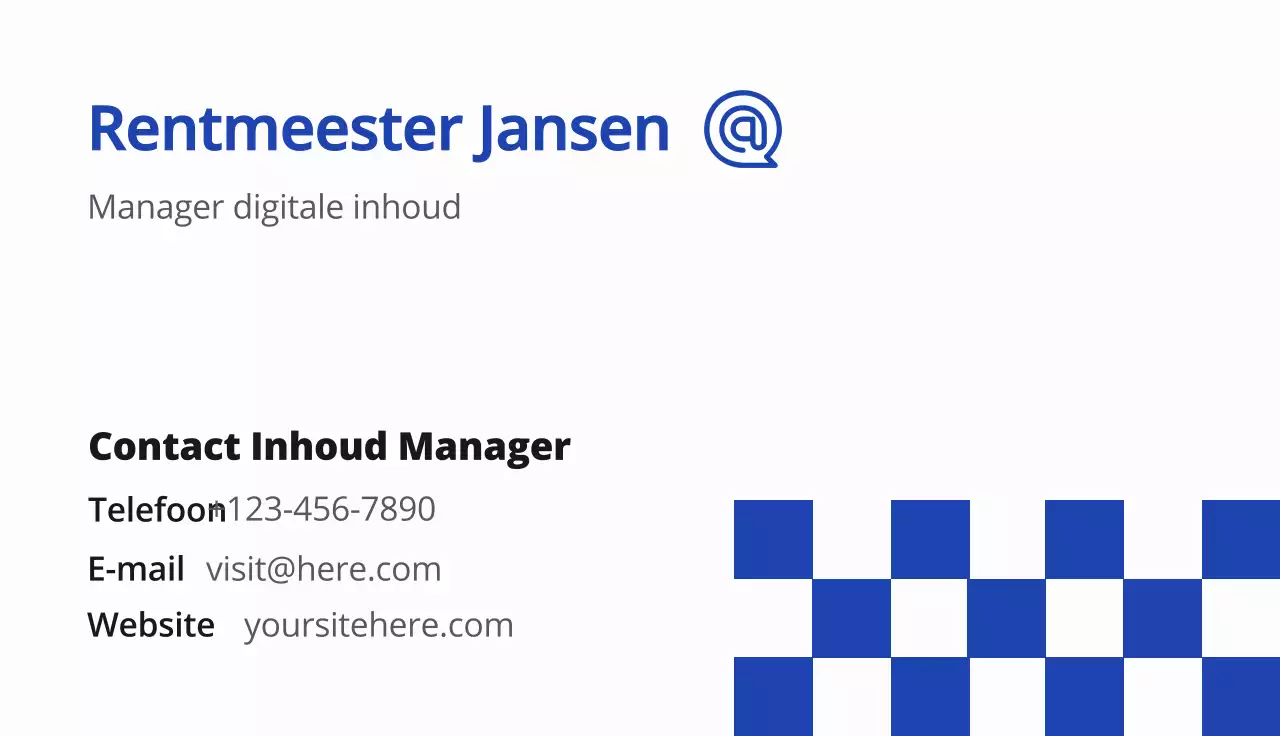 blauw modern visitekaartje