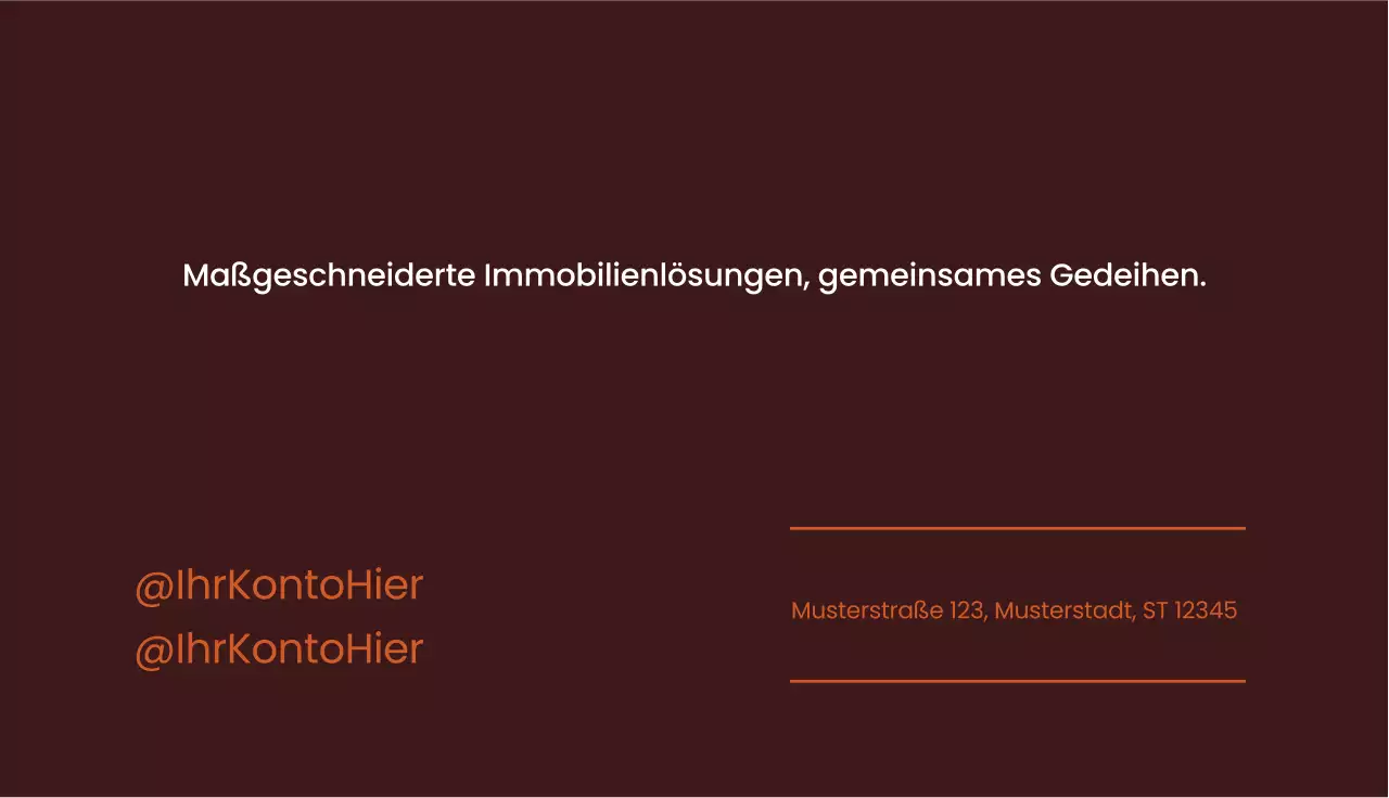 orange moderne immobilien visitenkarte