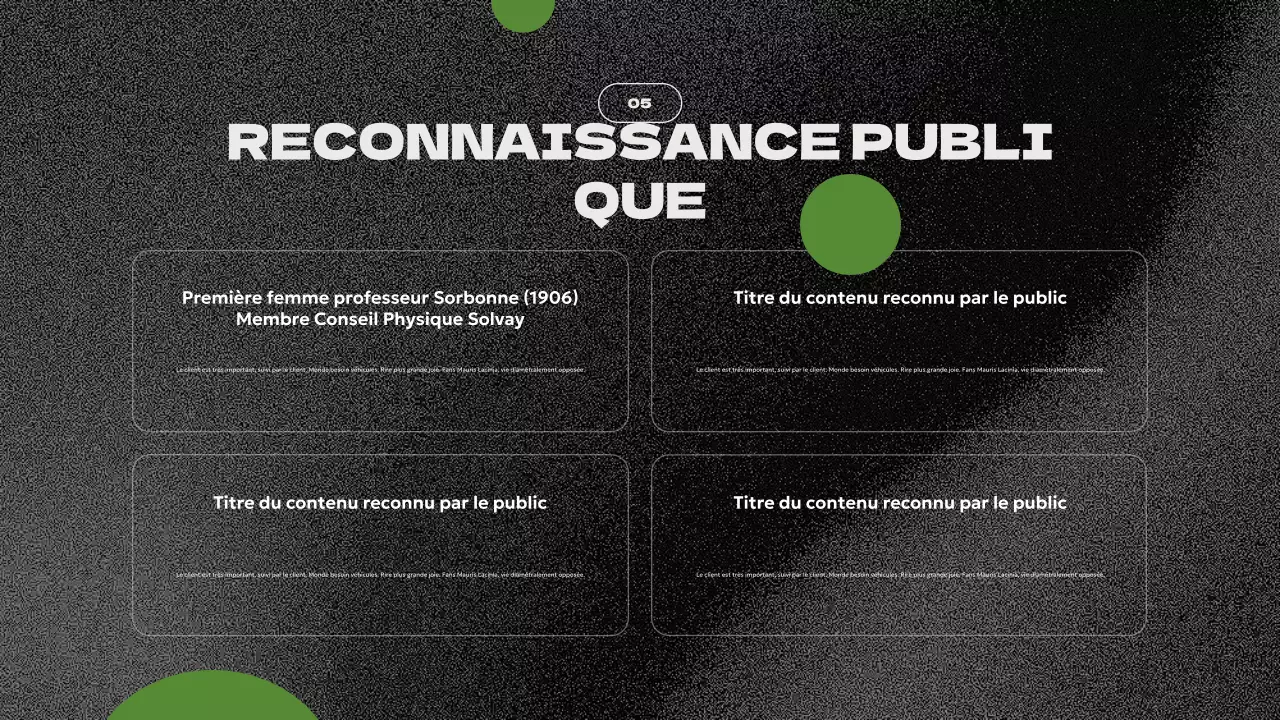 présentation de la biographie moderne verte