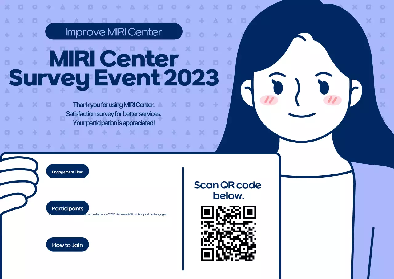 Poster quảng cáo sự kiện khảo sát đơn giản màu xanh