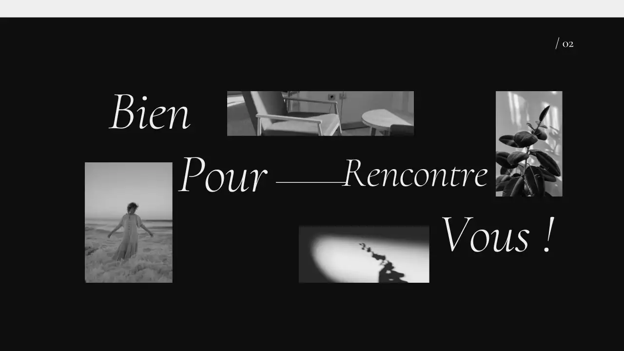 portfolio biographique minimal noir