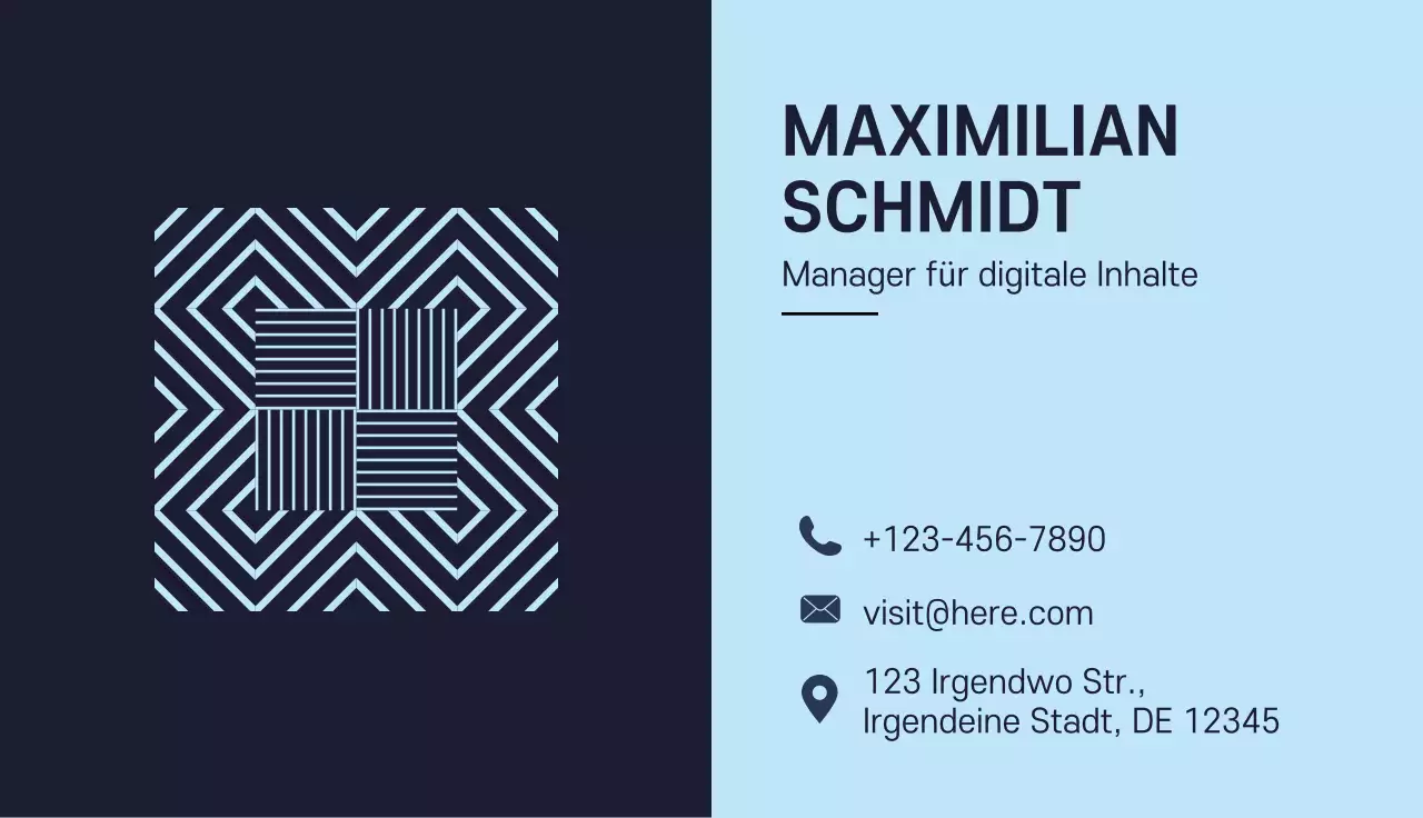 marineblaue geometrische Visitenkarte