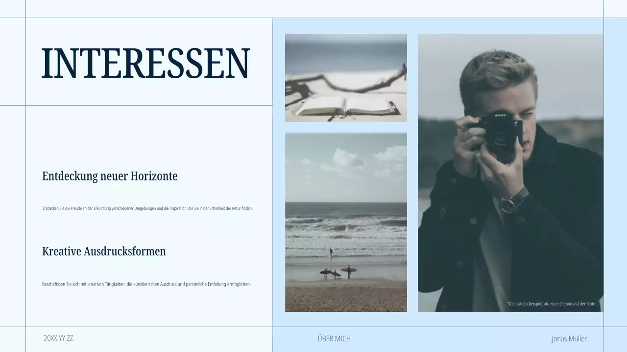 blaue moderne Selbstdarstellungsmappe