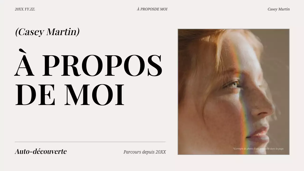 beige moderne pitch d'auto-introduction