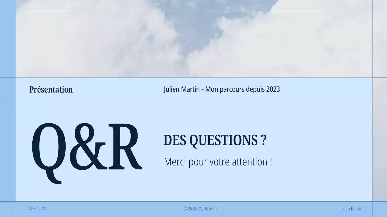 portfolio d'auto-présentation moderne bleu