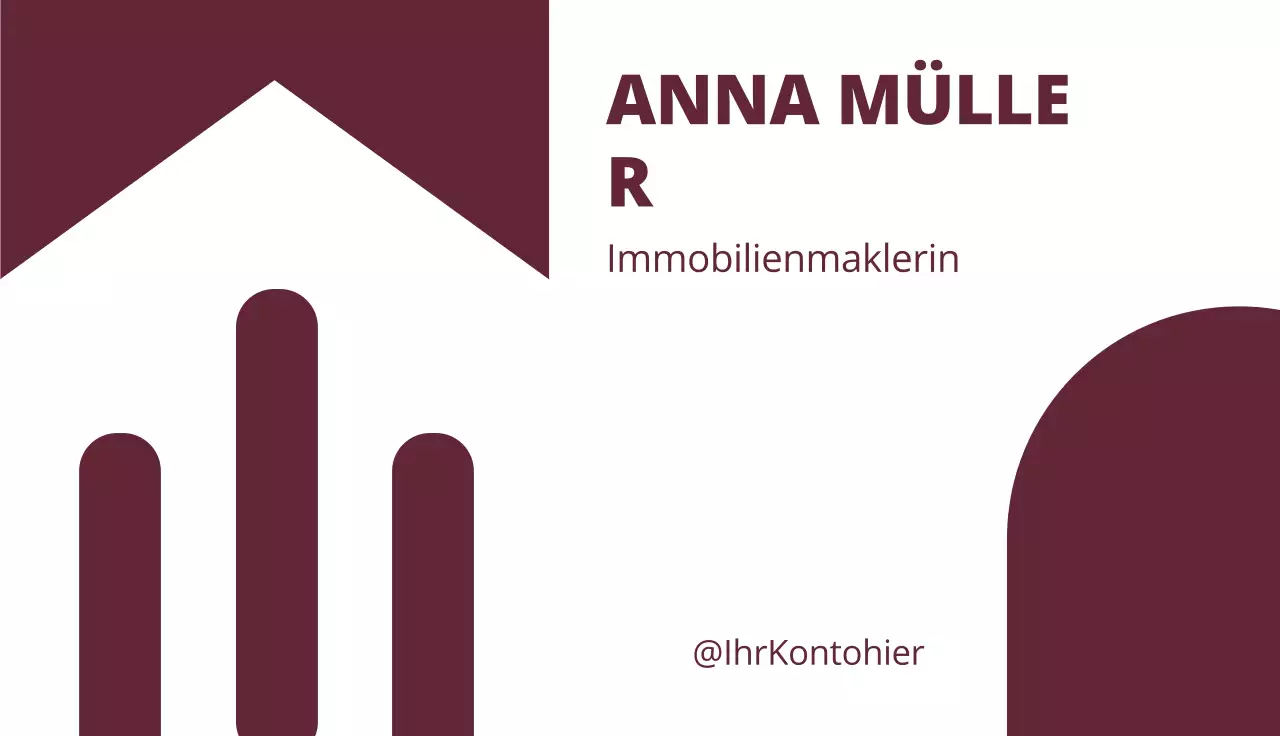 kastanienbraune minimalistische Immobilienkarte