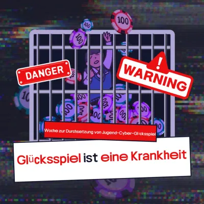 Rote Cyber-Glücksspiel-Präventionskampagne