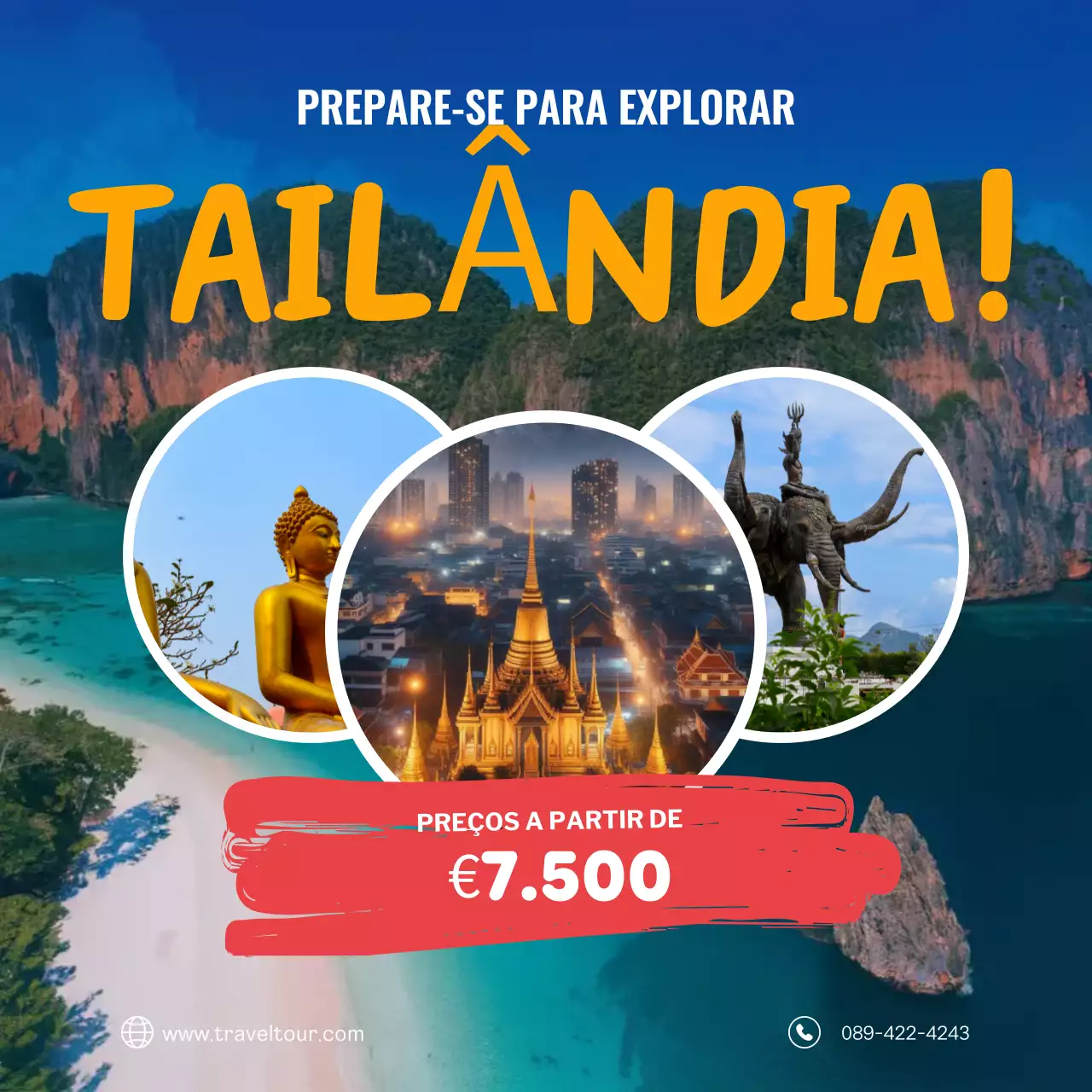 promoção de viagens blue modern