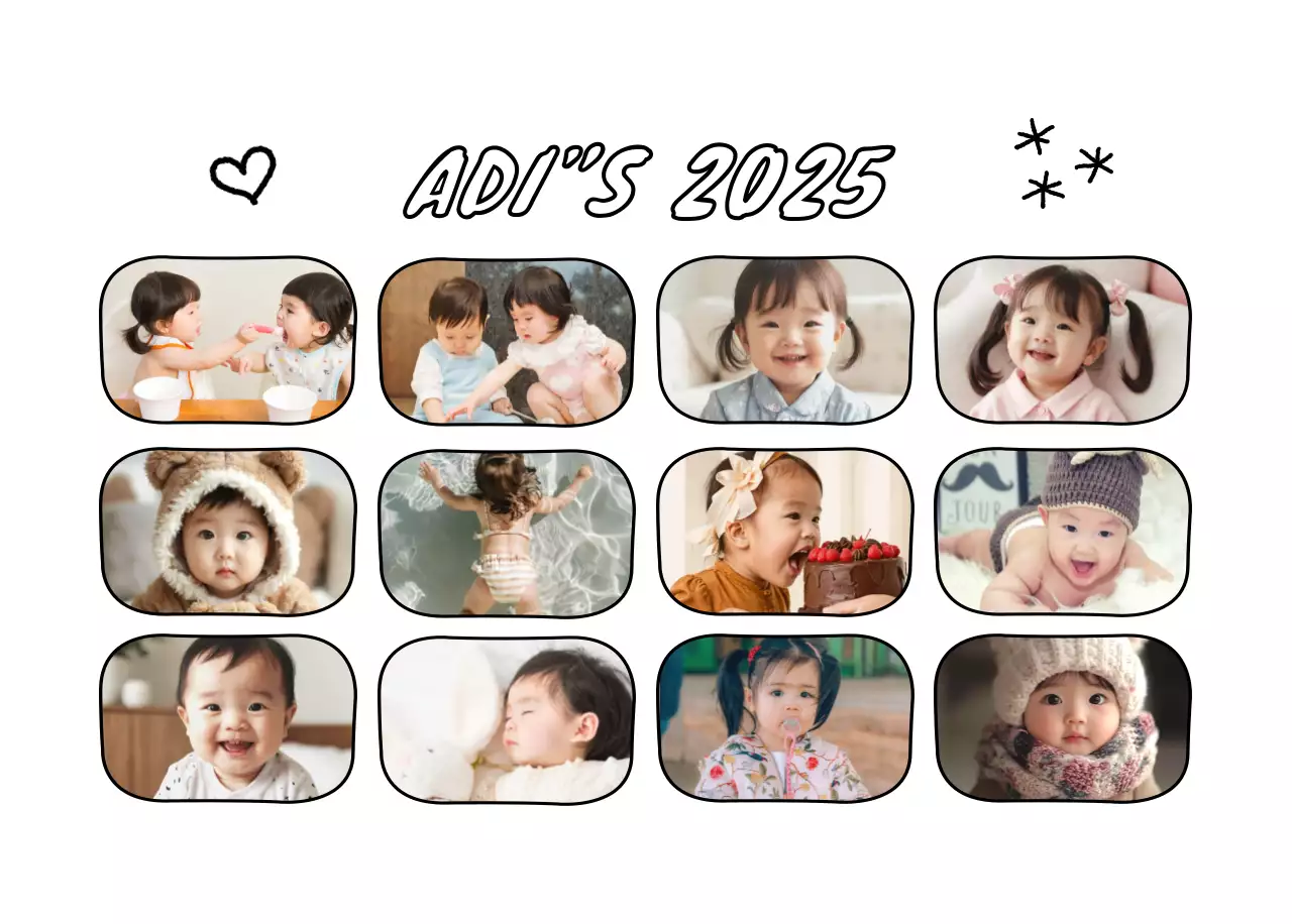 Bonito calendario con fotos de Año Nuevo