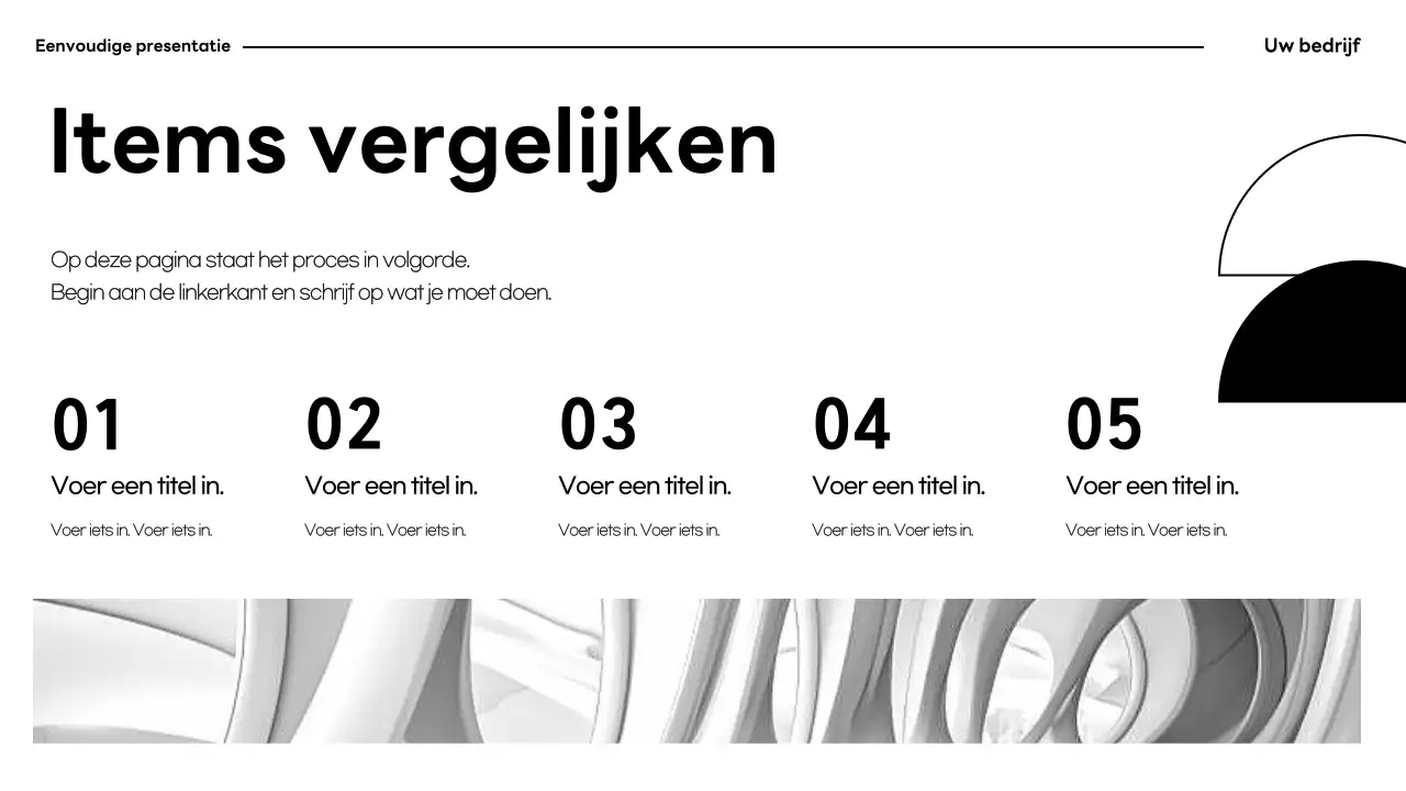 Zwart-wit minimalistische presentatiedocumentatie