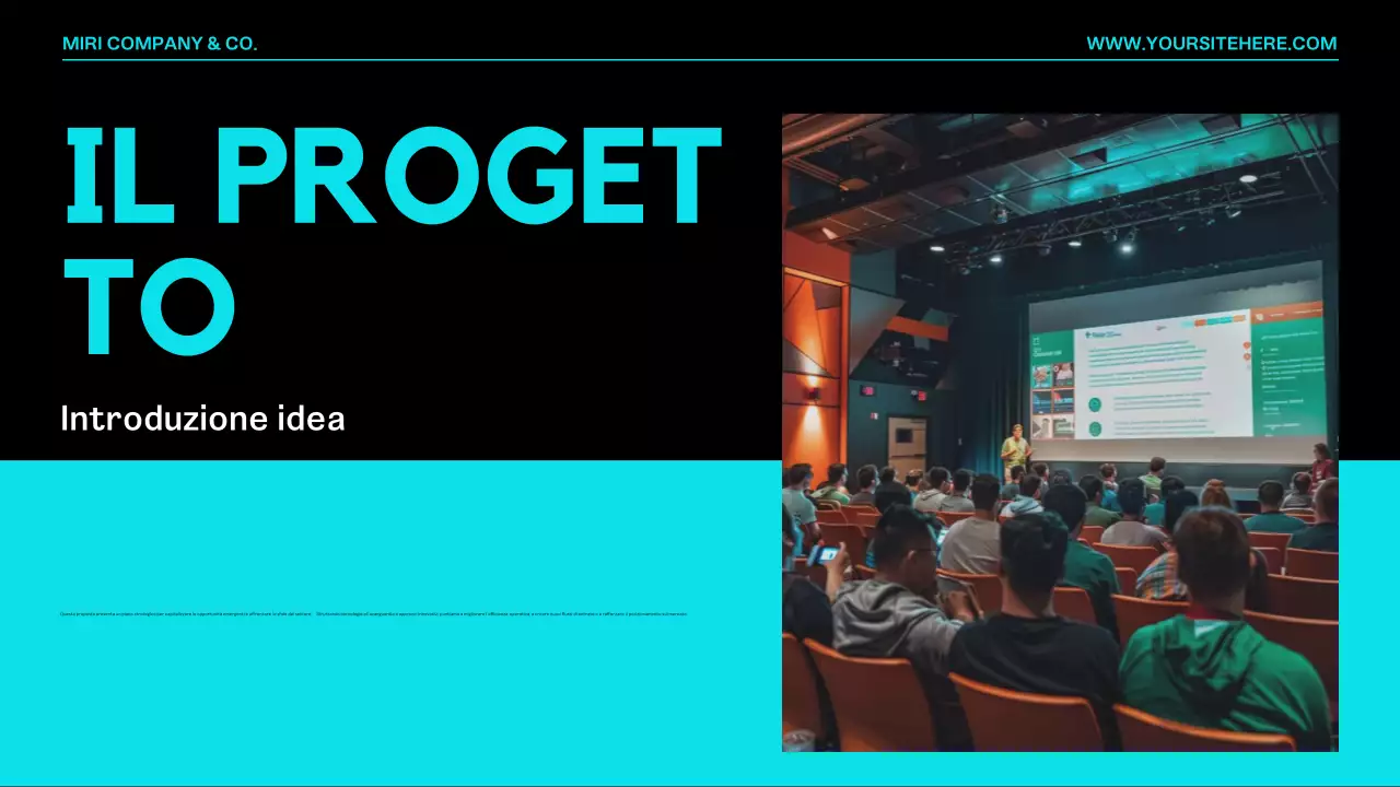 Presentazione di una proposta di progetto moderna, arancione e nera