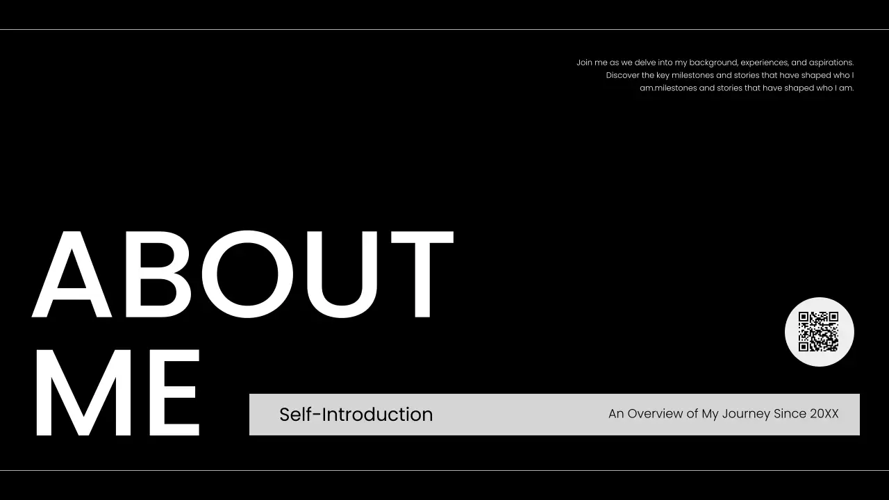 Black Modern Self-Introduction Template Presentation