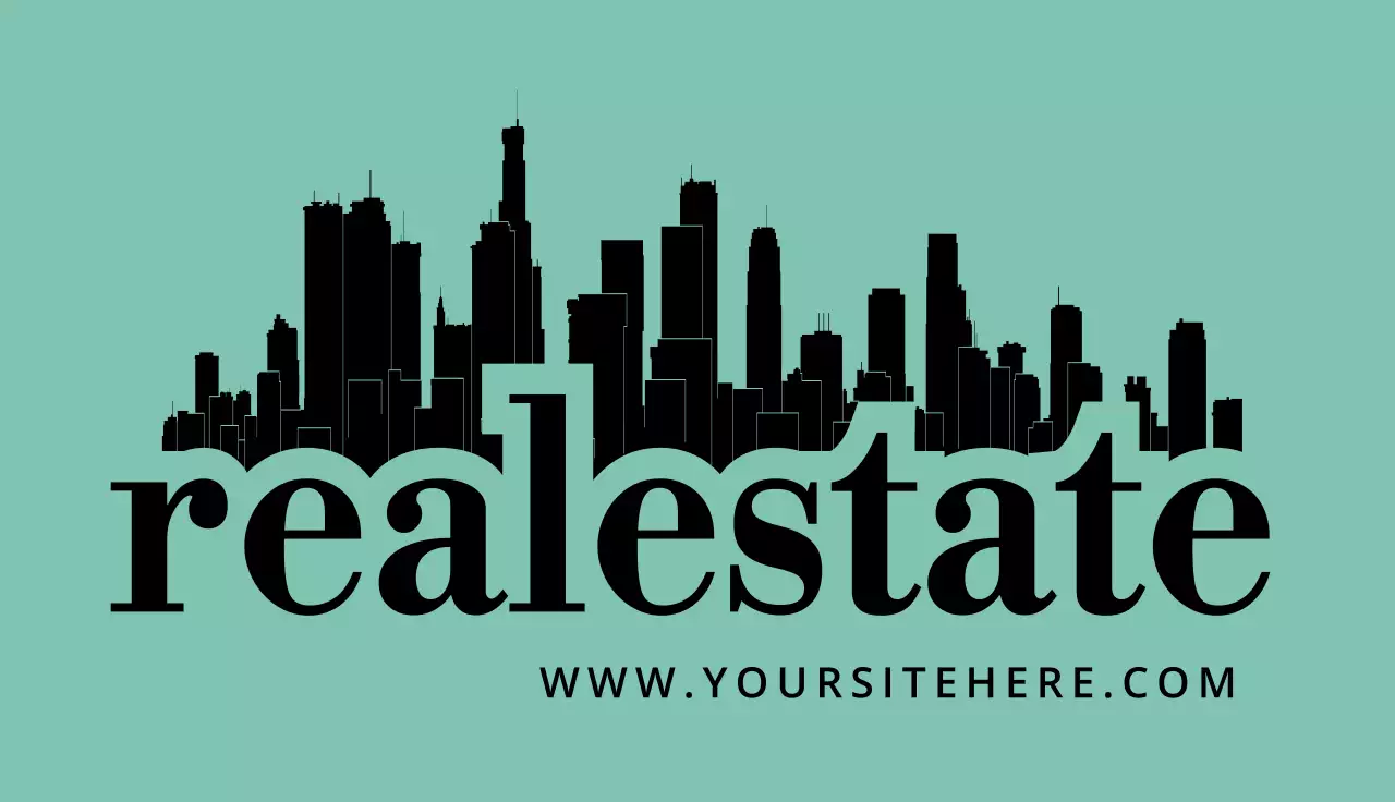 Black Minimal Real Estate Business Card