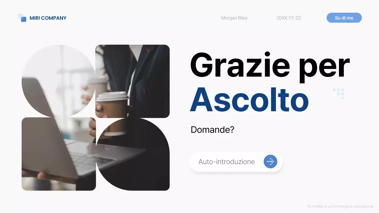 passo di autopresentazione moderno e blu