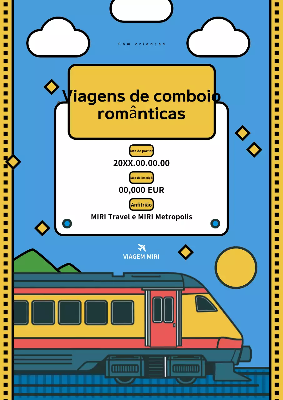 Anúncio de viagem acolhedor azul claro
