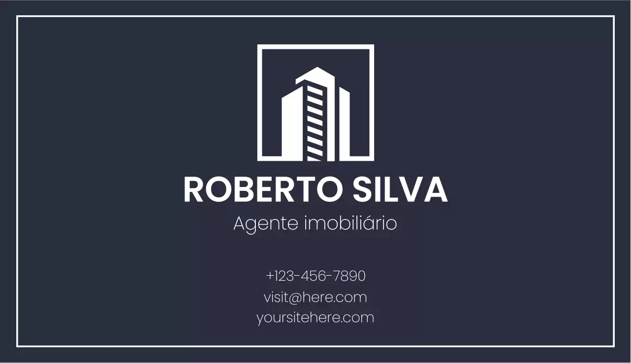 cartão de visita imobiliário moderno da marinha