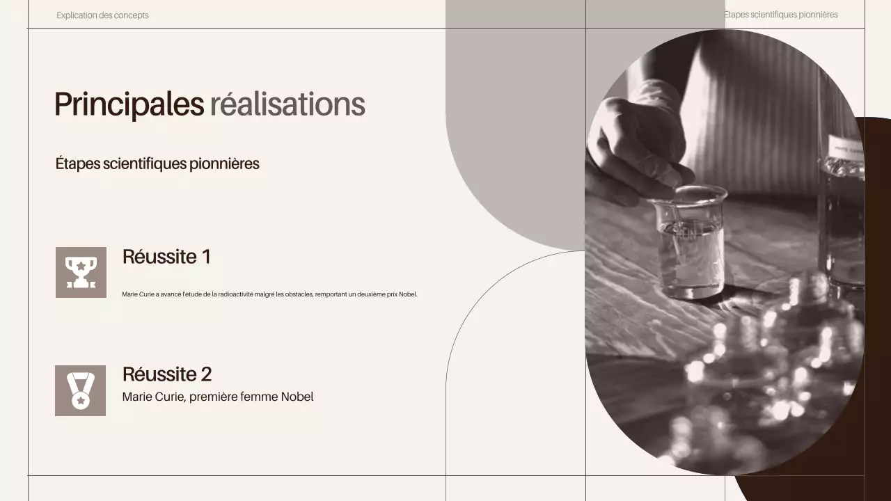 présentation des biographies des scientifiques de la classe brune