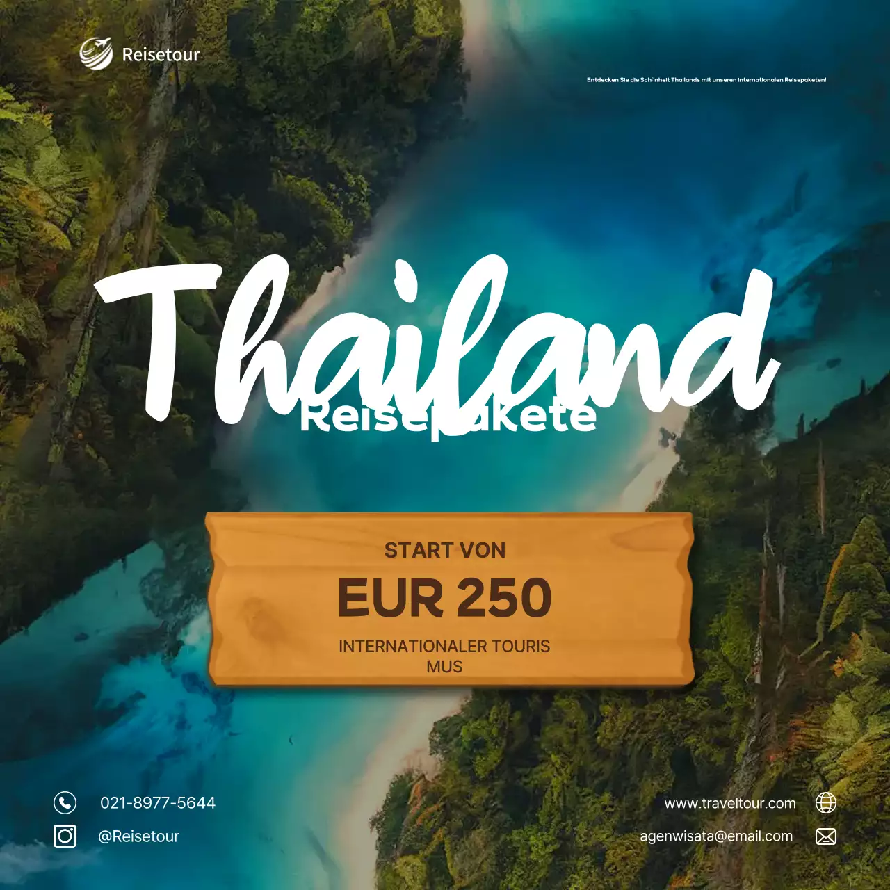 grünes modernes Reiseangebot