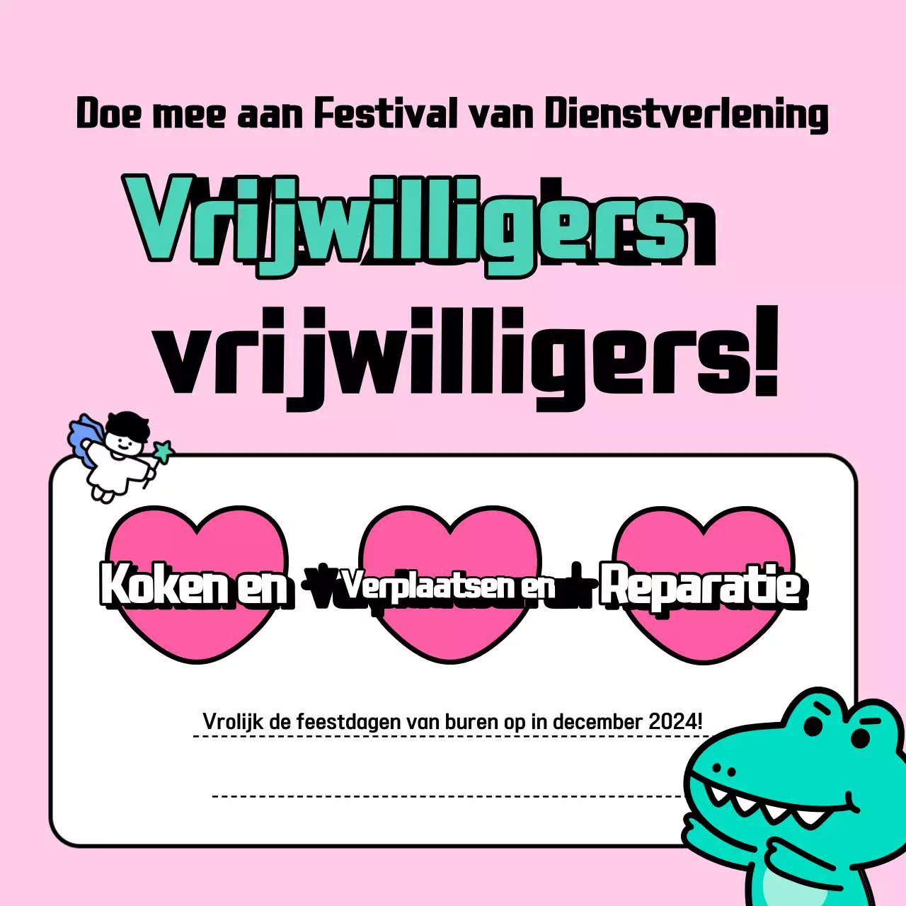 Roze vakantie vrijwilligerswerk