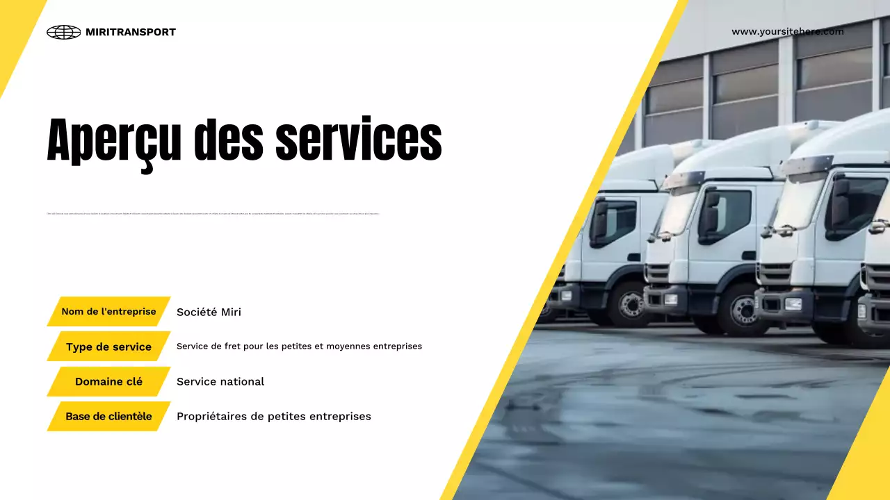 présentation des transports modernes en jaune