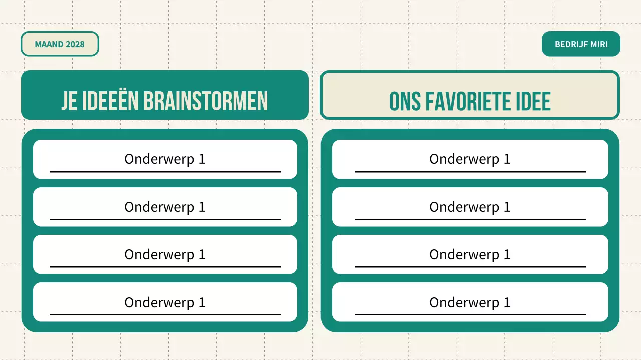 groene moderne brainstormgids