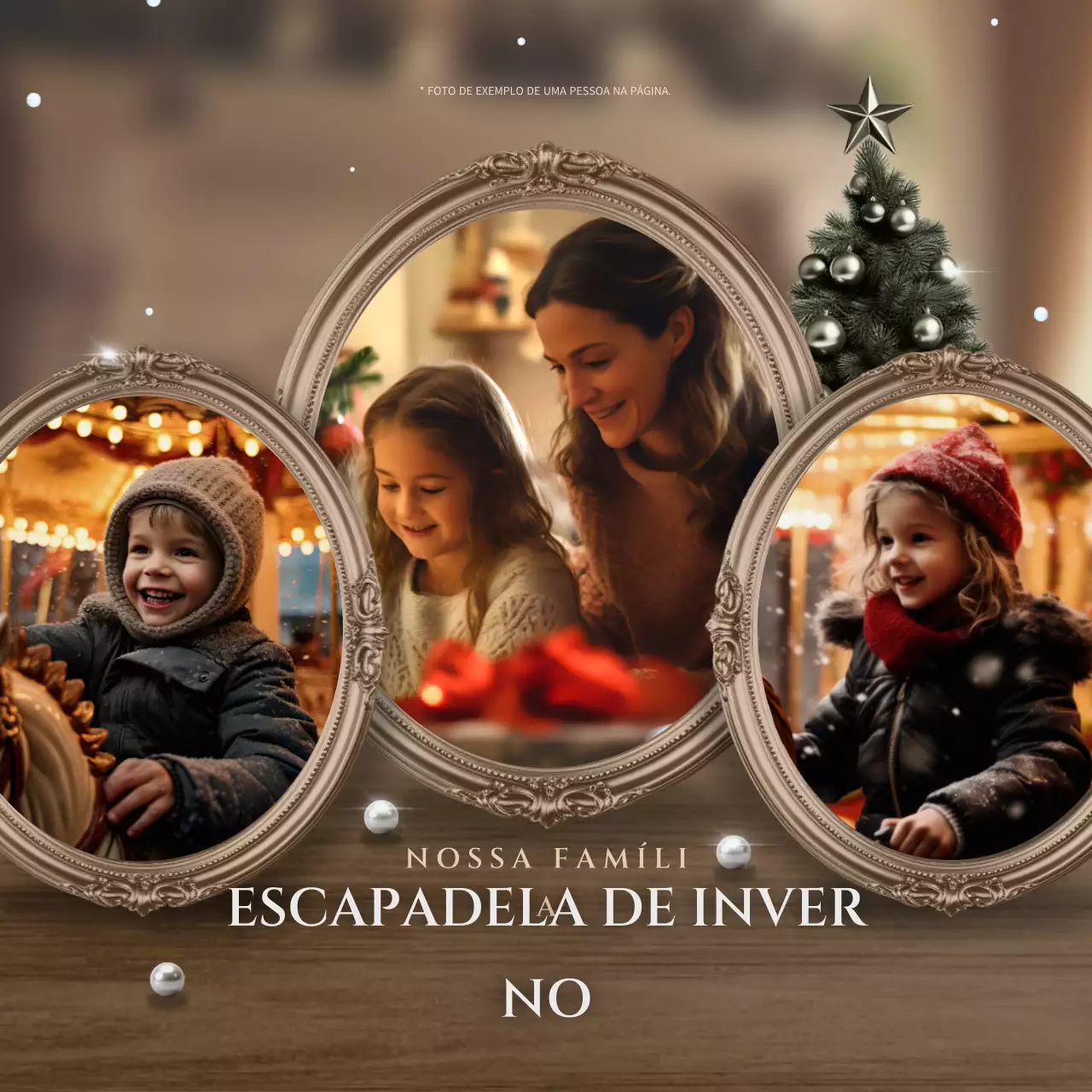 layout de álbum de recortes de inverno clássico castanho