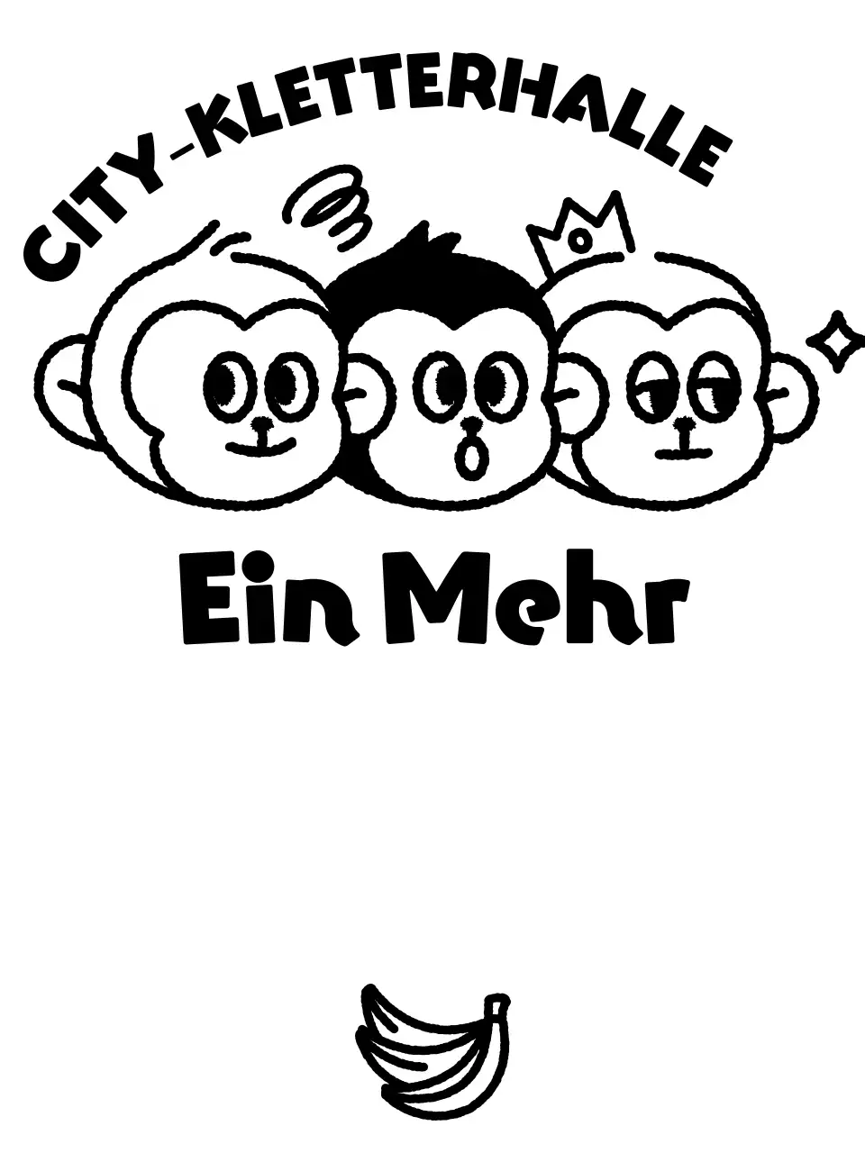 Einfache Sport-Logo mit drei niedlichen Affen Illustration