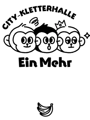 Einfache Sport-Logo mit drei niedlichen Affen Illustration