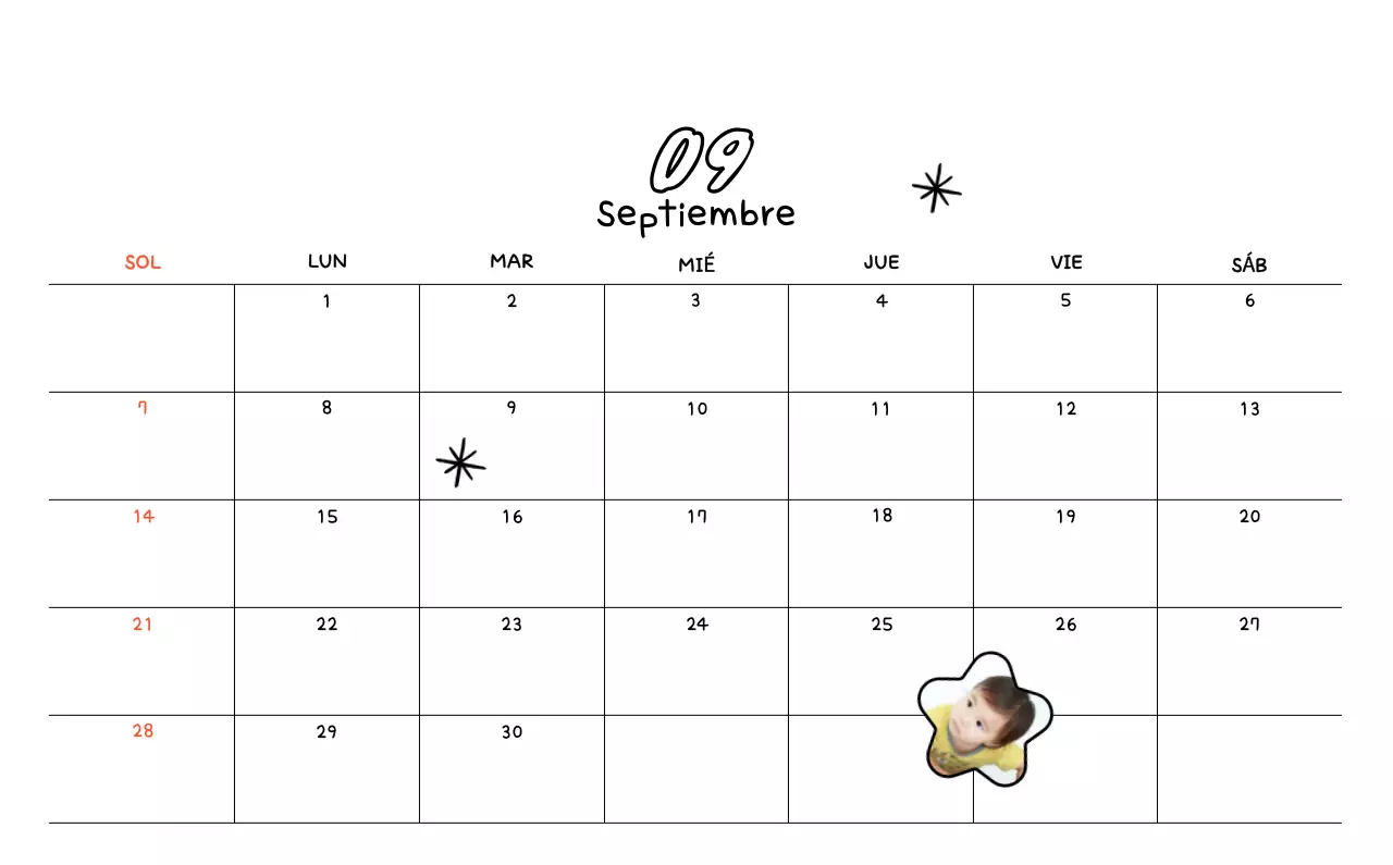 Bonito calendario con dibujos