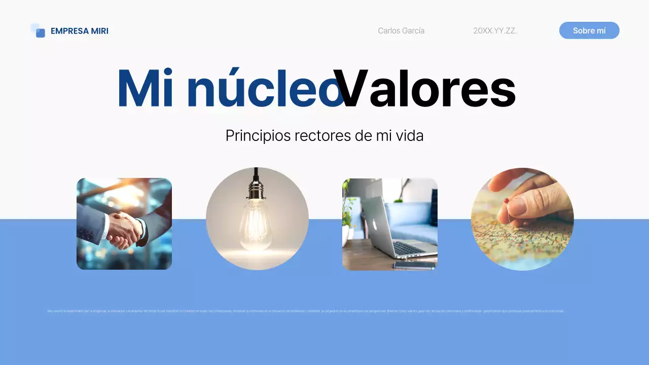 tono de autopresentación blue modern