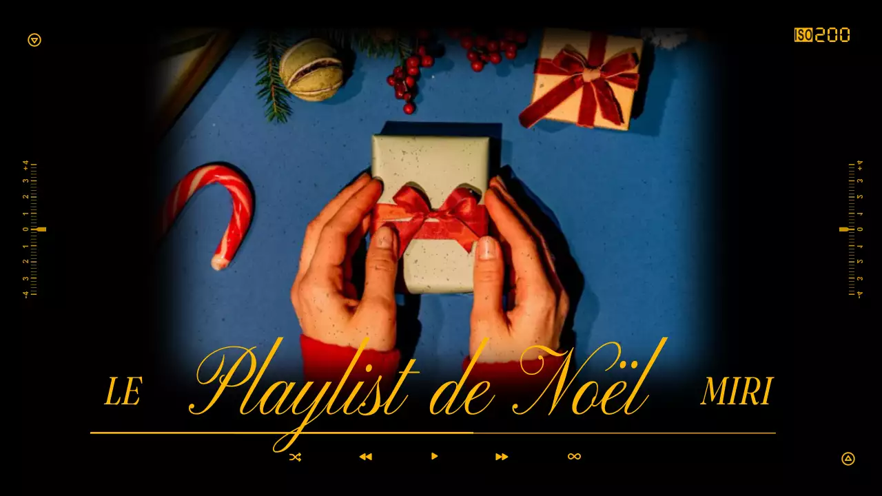 Couverture simple de la liste de lecture de Noël en noir et jaune