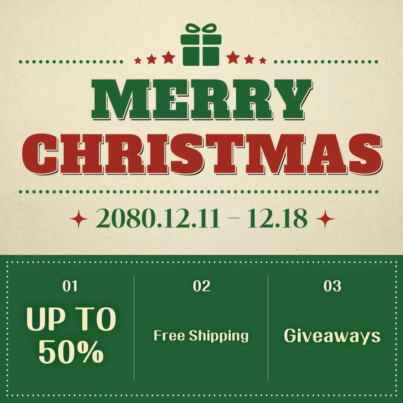 Carrossel de promoção de Natal tradicional vermelho no Instagram